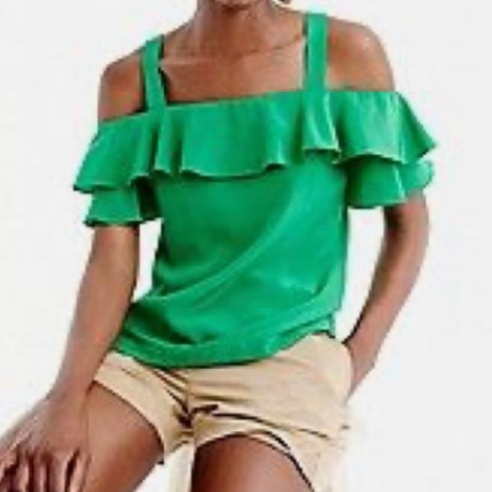 J Crew Chiffon Off-Shoulder Tank